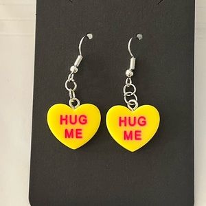 Valentine yellow conversation heart earrings